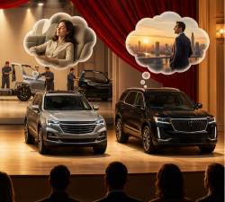 The Branding Stage: One Platform, Four Value Propositions (Image: Copilot) On the showroom stage, customers see family value, rugged capability, refined comfort, and luxury prestige. Behind the curtain, a common engineering platform is transformed into distinct brand identities, revealing how perception, positioning, and customer aspirations create meaningful differentiation from the same underlying foundation. (Image: Copilot)