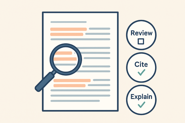 Similarity reports highlight areas to review—not verdicts to judge. Focus on understanding, explanation, and your own analysis [Image: Copilot]